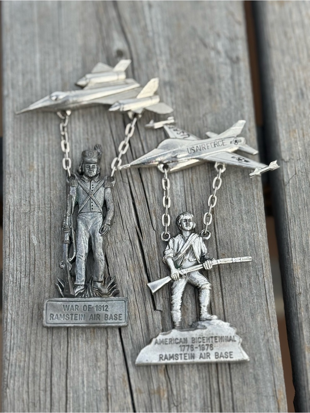 Ramstein Air Base Silver-Color Military pins - Set of 2